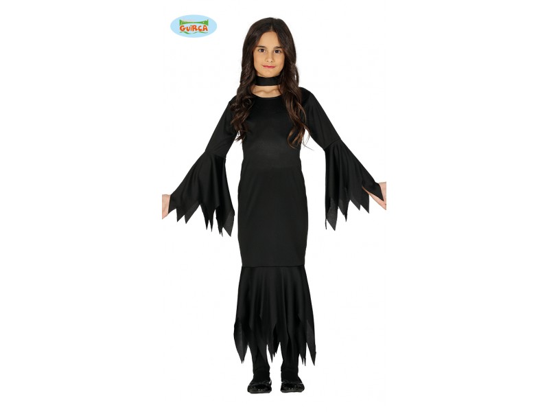 COSTUME MORTICIA BIMBA TAGLIA 10-12 ANNI