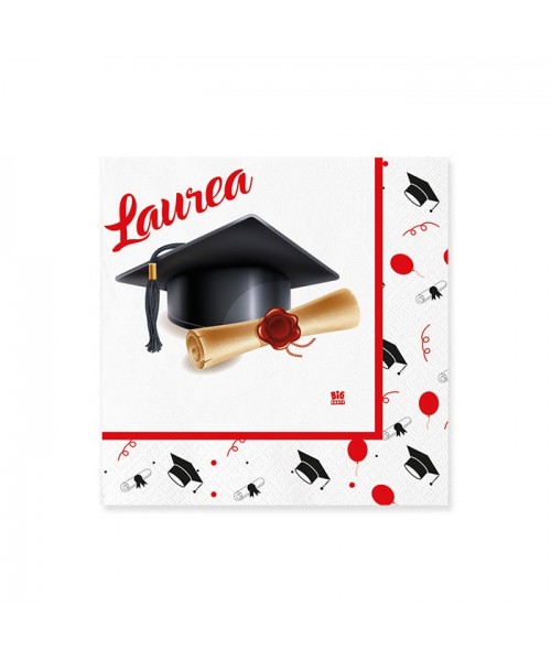 Piatto Carta Sagomato 28x23cm 8pz Cappello Laurea