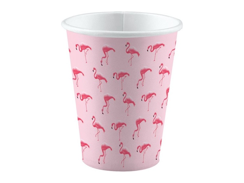 BICCHIERE CARTA 250ML FLAMINGO FENICOTTERO 8PZ - L'Officina