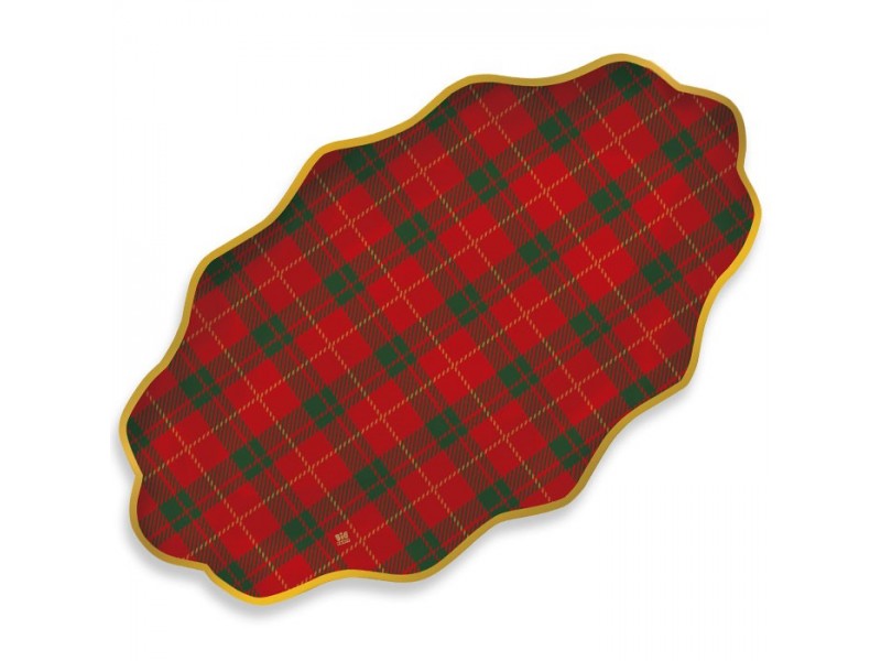 3 RAVIERE CARTA NATALE TARTAN 36X20CM 