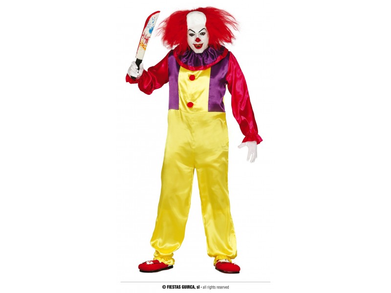 COSTUME PAGLIACCIO CLOWN KILLER TG. M 48-50 - L'Officina delle