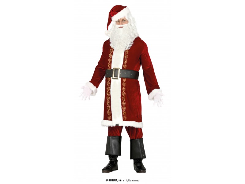 COSTUME BABBO NATALE DELUXE VELLUTO 54-56 TG. XL - L'Officina