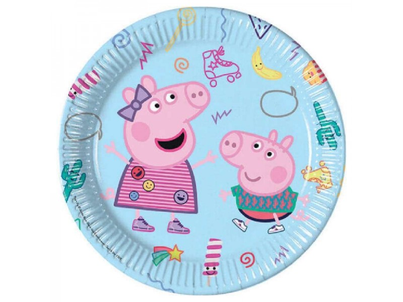 Piatto 23 cm Peppa Pig Messy 8 pz - L'Officina delle feste