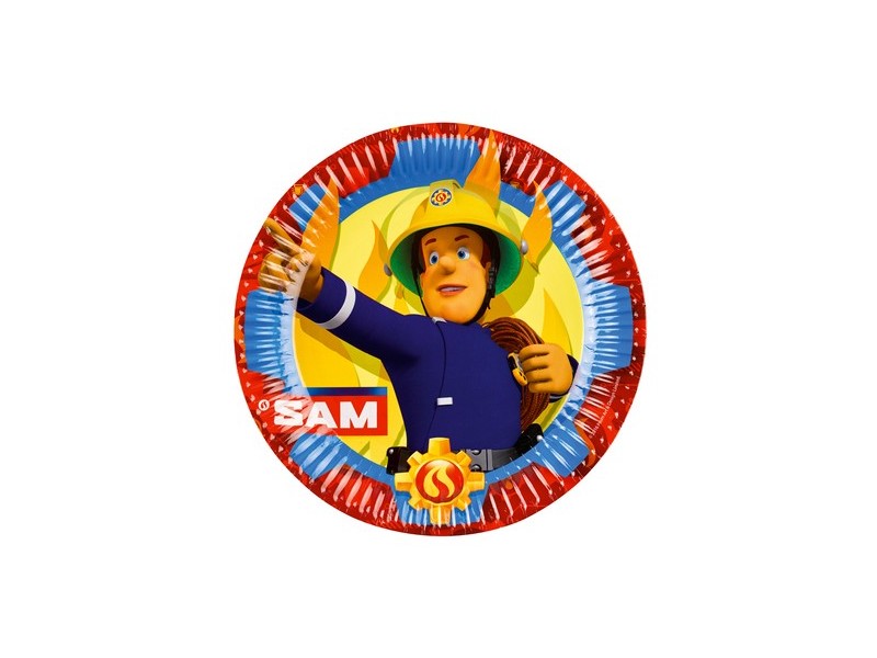 PIATTO 23 CM FIREMAN SAM PZ.8 NEW - L'Officina delle feste