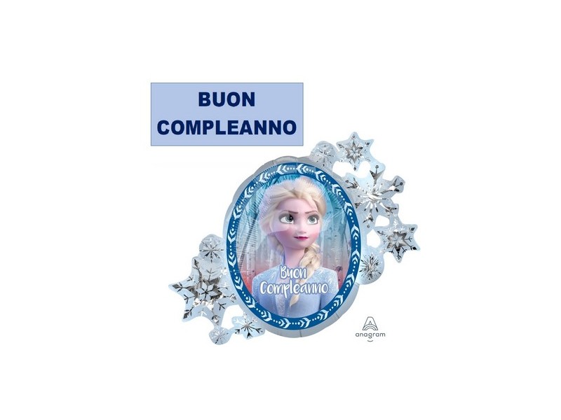 PALLONE MYLAR SPECCHIO FROZEN II BUON COMPLEANNO