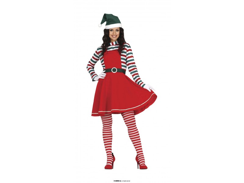 COSTUME DONNA ELFA AIUTANTE DI BABBO NATALE 40-42 TG. M -