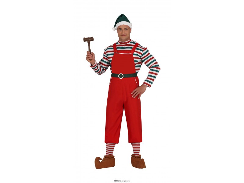 COSTUME UOMO ELFO AIUTANTE DI BABBO NATALE 52-52 TG. L -