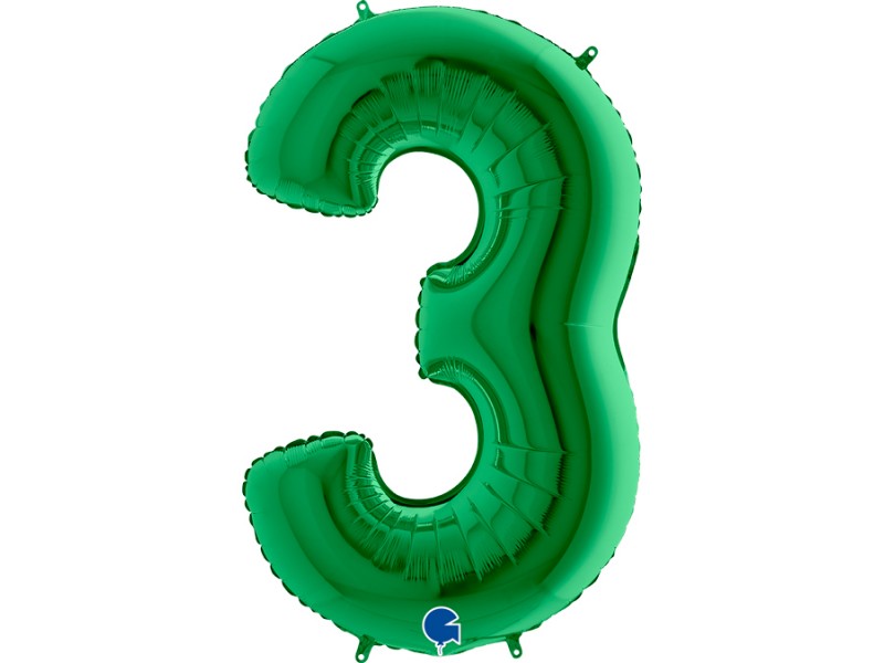 NUMERO MYLAR MEDIO VERDE 3 CM. 35 - L'Officina delle feste