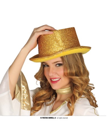 Cappello Cilindro Plastica Oro