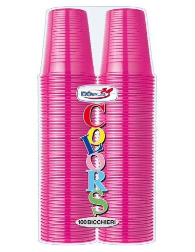 Bicchieri in plastica Rosa 200ml 100 Pz