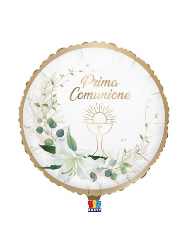 PALLONE MYLAR 18" CM.45 COMUNIONE LILY NEW - L'Officina delle