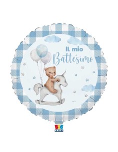 PALLONCINO CUORE MYLAR 18 INCH. BATTESIMO SCARPINE BIMBA