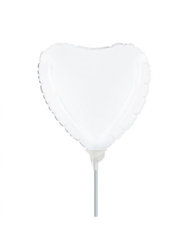 PALLONE CUORE MYLAR 9" BIANCO 23CM - L'Officina delle feste