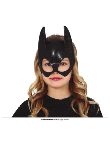 MEZZA MASCHERA PIPISTRELLO NERO PER BAMBINI IN PVC - L'Officina