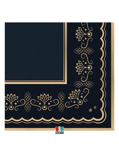 16 TOVAGLIOLI 33X33 ROYAL BLU NOTTE BORDO METAL ORO -