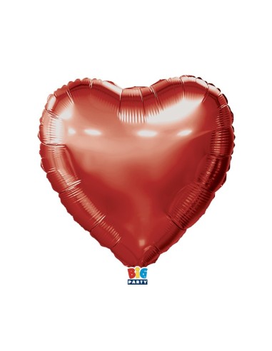 PALLONE MYLAR CUORE MYLAR 18" ROSSO METAL 45CM. - L'Officina