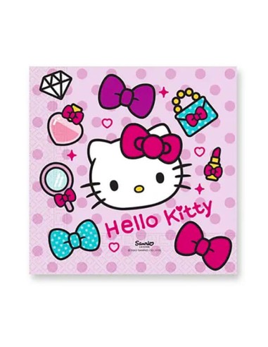 TOVAGLIOLO 33x33 HELLO KITTY FASHION PZ. 20 - L'Officina delle