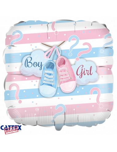 PALLONE MYLAR 18" BOY OR GIRL? SCARPETTE 45CM - L'Officina