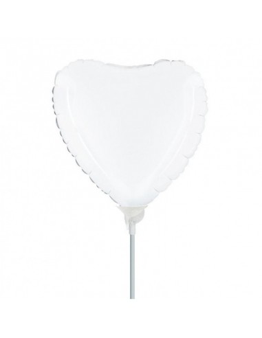 PALLONE CUORE MYLAR 9" BIANCO 23CM 5PZ - L'Officina delle feste