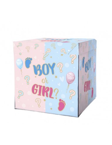 SCATOLA BOX SURPRISE CM. 50X50X65 UNA BIMBA O UN BIMBO? -