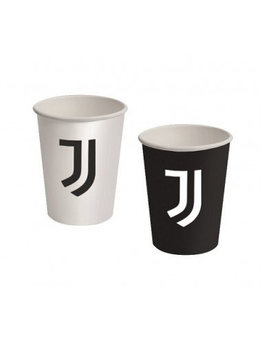 BICCHIERE CARTA JUVENTUS 8PZ 266ML LICENZA UFFICIALE -