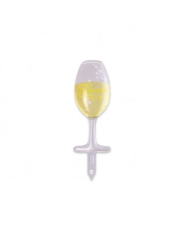 PALLONE MYLAR MINISHAPE FLUTE SPUMANTE 18x50CM - L'Officina