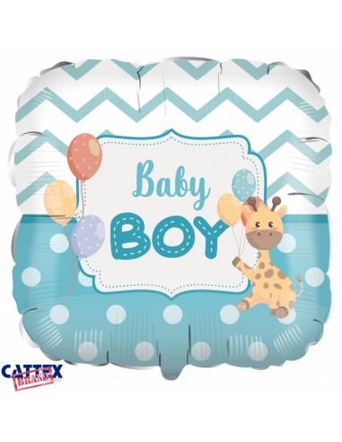 PALLONE MYLAR 18" BABY BOY GIRAFFA 45CM - L'Officina delle feste