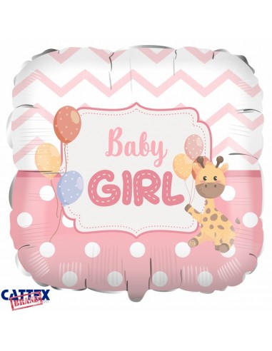 PALLONE MYLAR 18" BABY GIRL GIRAFFA 45CM - L'Officina delle