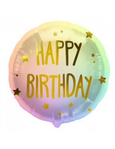 PALLONE MYLAR 18" HAPPY BIRTHDAY STARS 45CM 1PZ