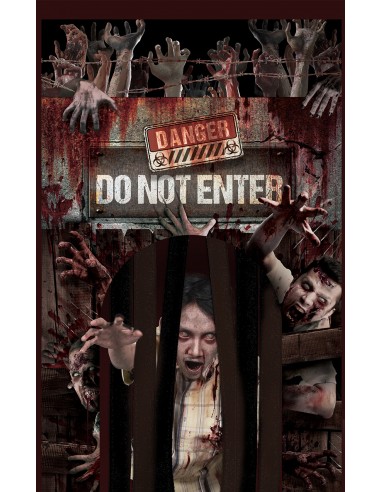 DECORAZIONE PORTA CON TENDA 145X240CM ZOMBIE - L'Officina delle