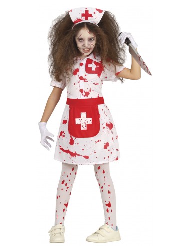 COSTUME BIMBA INFERMIERA INSANGUINATA ZOMBIE 5-6 ANNI