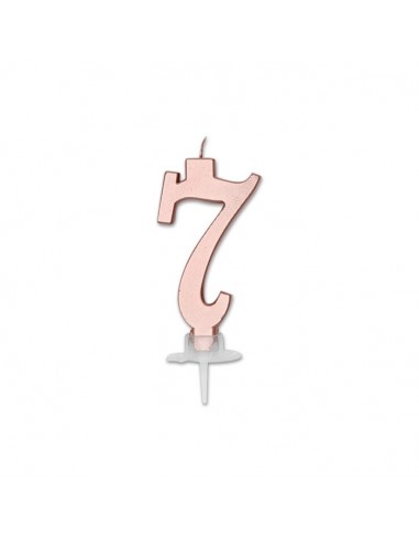 CANDELA NUMERO 7 CERA ITALIC METAL ROSE GOLD 7CM