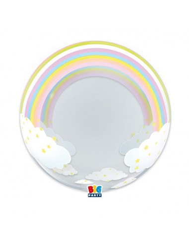 PALLONE 20"  DECO BUBBLE RAIMBOW CLOUD 50CM