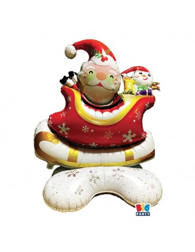 PALLONE MYLAR 3D SLITTA BABBO NATALE 95X112X56CM