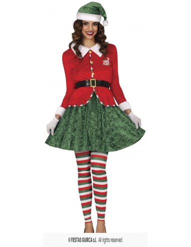 COSTUME DONNA ELFA AIUTANTE DI BABBO NATALE NEW 40-42 TG.M -