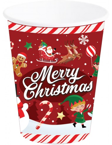 6 BICCHIERI CARTA 240ML MERRY CHRISTMAS