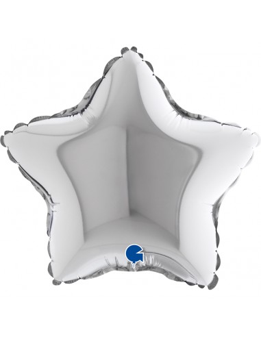 PALLONE MYLAR STELLA 4" BIANCA 10CM 1PZ - L'Officina delle feste