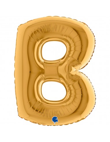 PALLONE MYLAR MEGA LETTERA "B" ORO 102CM - L'Officina delle