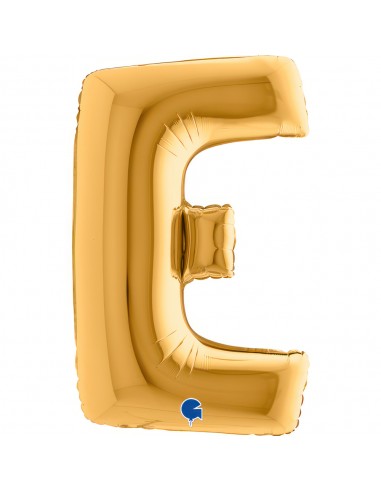 PALLONE MYLAR MEGA LETTERA "E" ORO 102CM - L'Officina delle