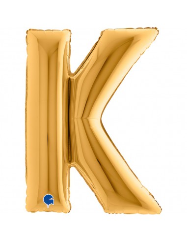 PALLONE MYLAR MEGA LETTERA "K" ORO 102CM - L'Officina delle