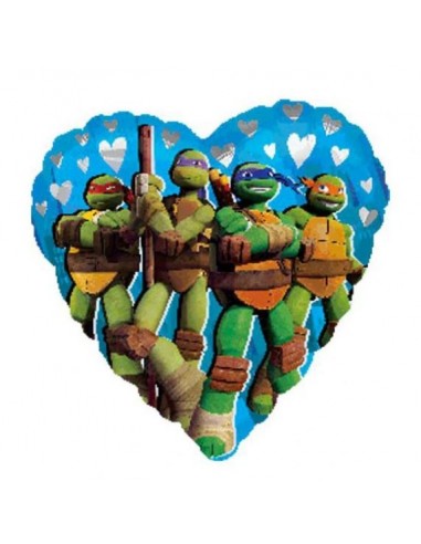 PALLONE MYLAR CUORE 18" 45CM NINJA TURTLES - L'Officina delle