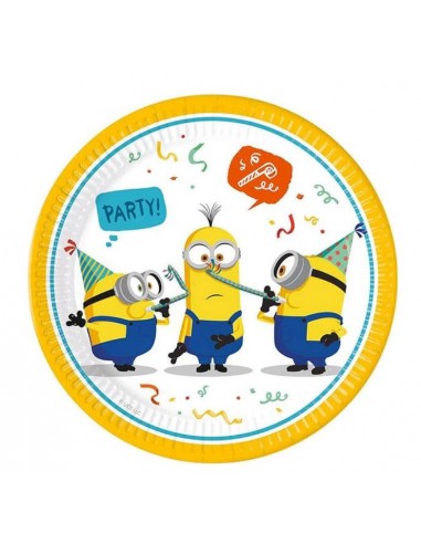 PIATTO CARTA 23CM MINIONS RISE OF GRU 8PZ - L'Officina delle