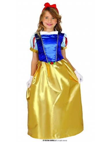 COSTUME BIMBA PRINCIPESSA DEL BOSCO BIANCANEVE 7 - 9 ANNI -