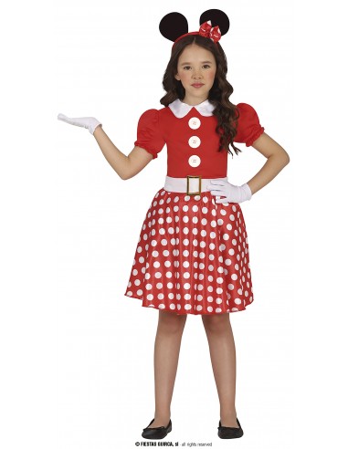 COSTUME TOPOLINA MINNIE ROSSA BIMBA 5 - 6 ANNI - L'Officina