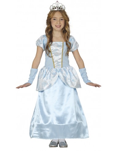 COSTUME BIMBA PRINCIPESSA AZZURRA 5 - 6 ANNI SIMIL CENERENTOLA