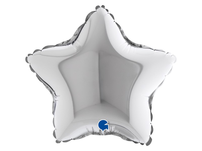 PALLONE FOIL DECO STELLA 9" ARGENTO