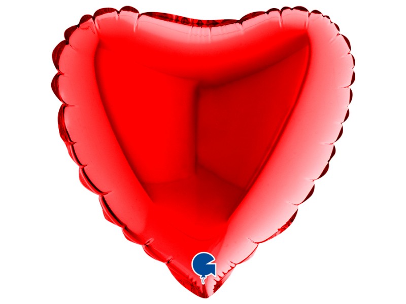 PALLONE FOIL DECO CUORE 9" ROSSO